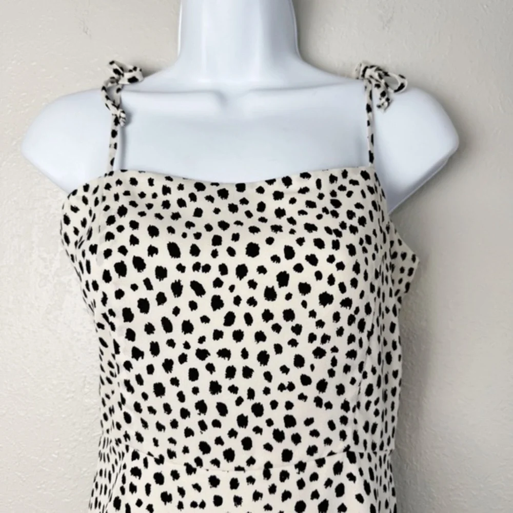 NWT GB Girls white ivory black spot sleeveless mini dress XL